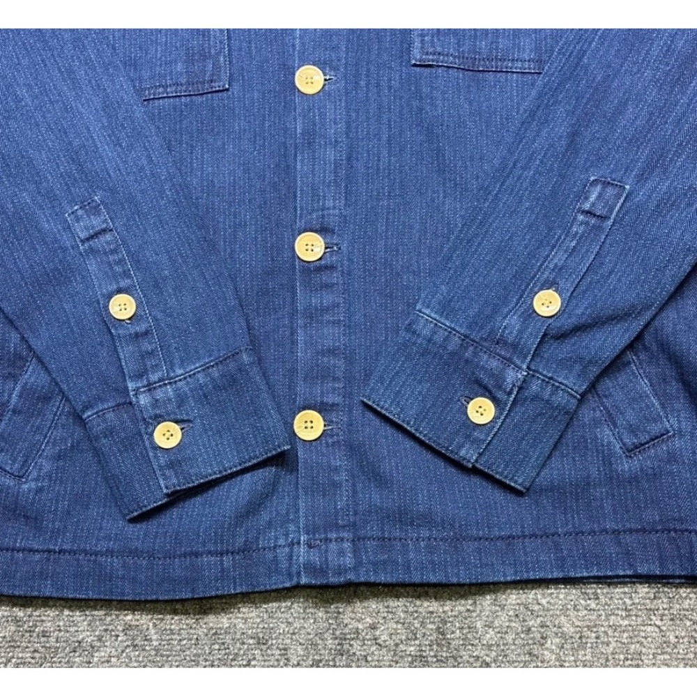 Folk Chore Jacket Herringbone Wash Twill Indigo Large NWT JMK/JM/2831 - Picture 5 of 15
